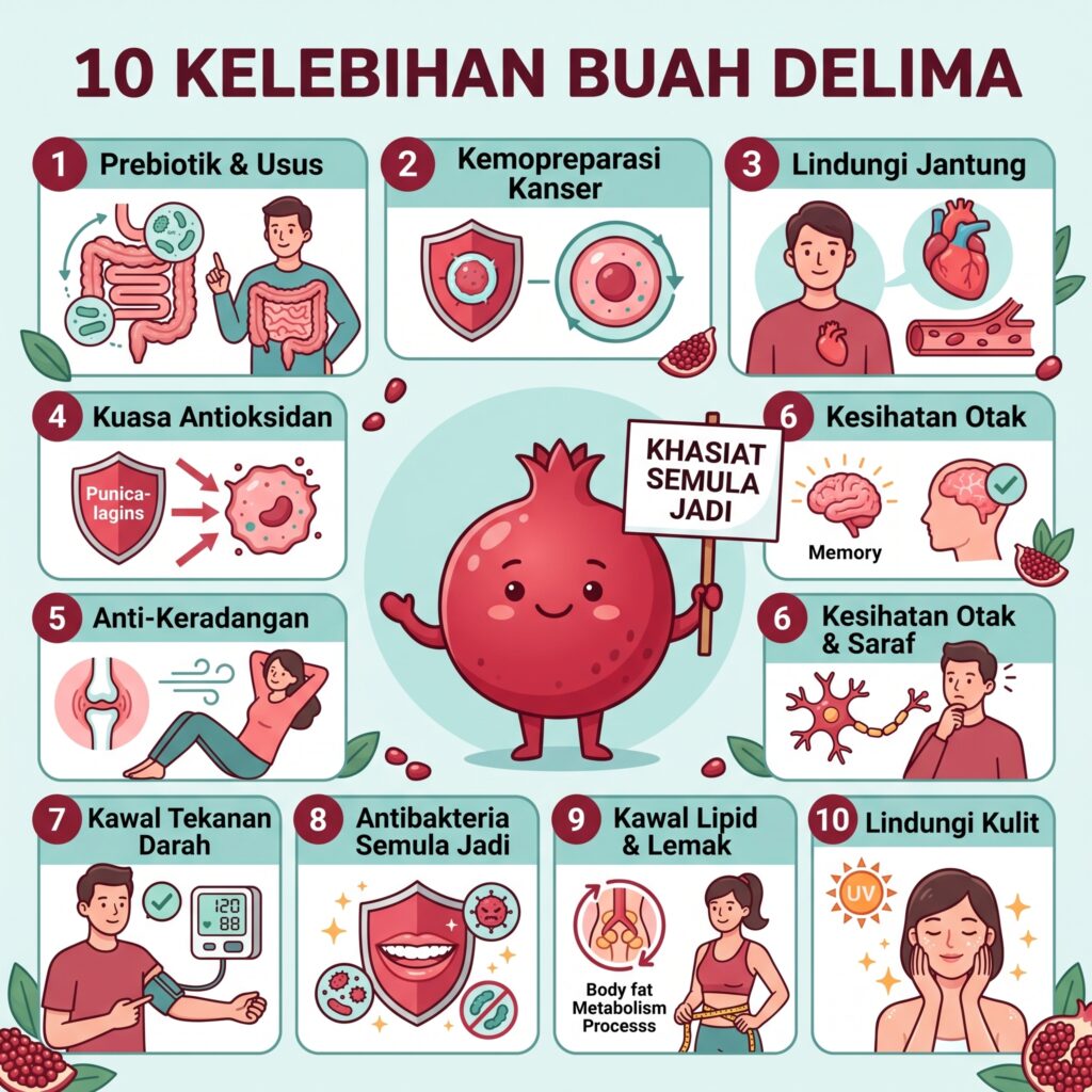 Kelebihan dan Khasiat Buah Delima